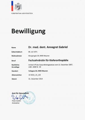 Kieferorthopädie Dr. Gabriel Zertifikat1 Fachpraxis Kieferorthopädie - Zertifikate Dr. Gabriel
